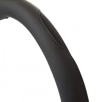 Image for Cosmos Leather Effect Steering Wheel Cover - Black