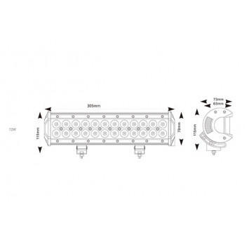 Image for Maypole Spot/Flood LED Light Bar 24 x 3W