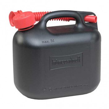 Image for Hunersdorff Black Plastic Fuel Jerry Can with Pouring Spout - 5 Litres