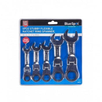 Image for Blue Spot Stubby Ratchet Spanner Set Flexi Head - 5 Piece