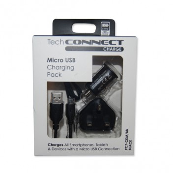 TechConnect Micro USB Charging Kit - Black Image for TechConnect Micro USB Charging Kit - Black