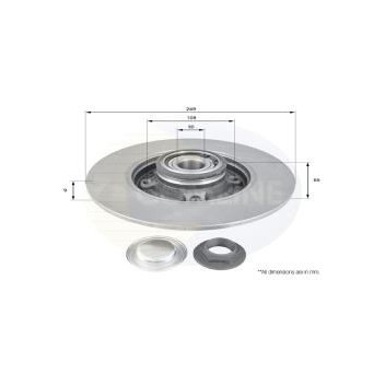 Image for Comline Brake Disc  (Single)  Rear Complete With Bearing