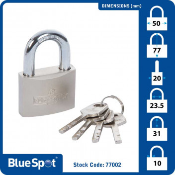 Image for Blue Spot Satin Finish Padlock - 50mm