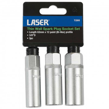 Image for Laser 3/8" Thin Wall Spark Plug Socket Set - 3pc