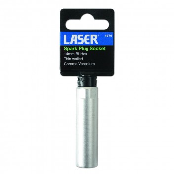 Image for Laser 3/8"D Spark Plug Socket - 14mm Bi-Hex