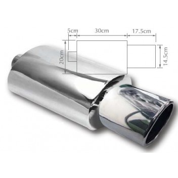 Image for Exhaust Back Box Oval Stainless