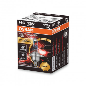 Image for Osram Nightbreaker 200% H4 Halogen Car Headlight Bulbs - Pack of 2