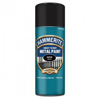 Image for Hammerite Metal Paint - Satin - Black - 400ml Aerosol