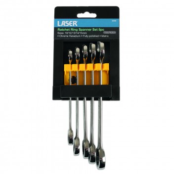 Image for Laser Ratchet Ring Spanner Set - 5 Piece (10-15mm)