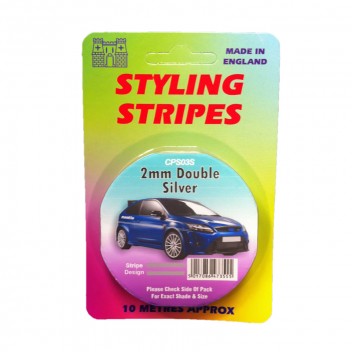 Image for 2mm Double Styling Stripe - Silver - 10m