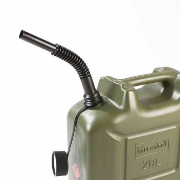 Image for  Hunersdorff Plastic Army Fuel Jerry Can with Pouring Spout - 20 Litres