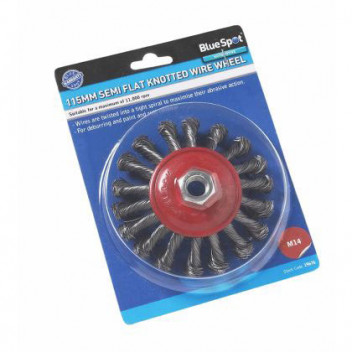 Image for Blue Spot Semi-flat Twist Knot Wire Wheel Brush M14 - 115mm