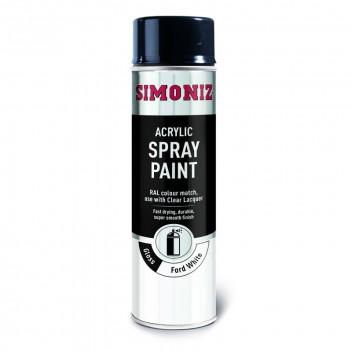 Image for Simoniz Ford Van Gloss White Acrylic Spray Paint 500ml 