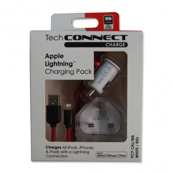 Image for TechConnect Apple Device Charging Kit - White/Red