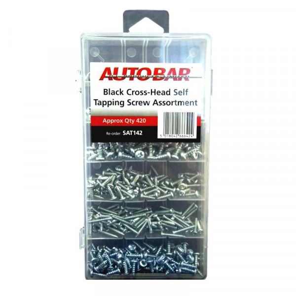 Assorted Black CR Flange Self Tapping Screws Pack 420 Wilco Direct