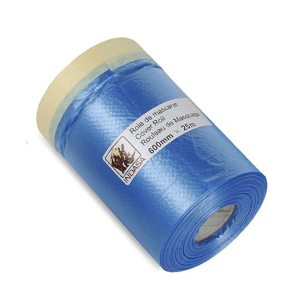 MASKING COVER ROLL 600mm x 25m PRE TAPED Wilco Direct