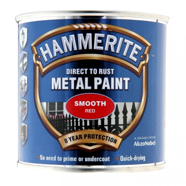 Hammerite Metal Paint Smooth Red 250ml Wilco Direct