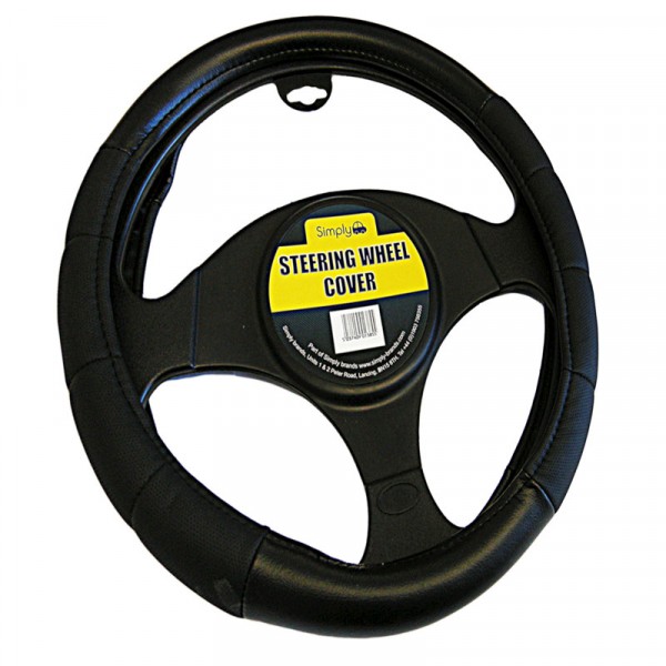 Luxury Padded Black Steering Wheel Cover Wilco Direct
