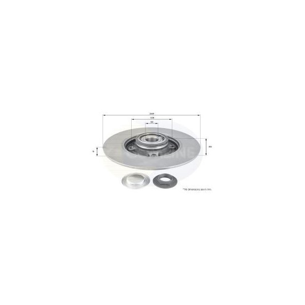Comline Brake Disc  (Single)  Rear Complete With Bearing image