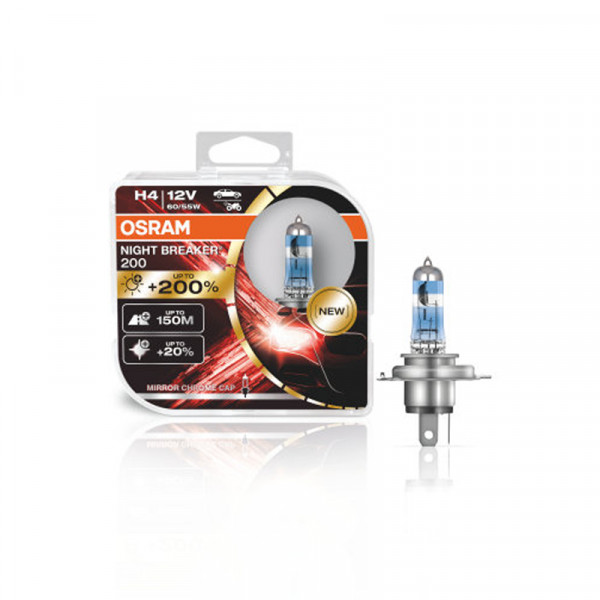 Osram Nightbreaker 200% H4 Halogen Car Headlight Bulbs - Pack of 2 image