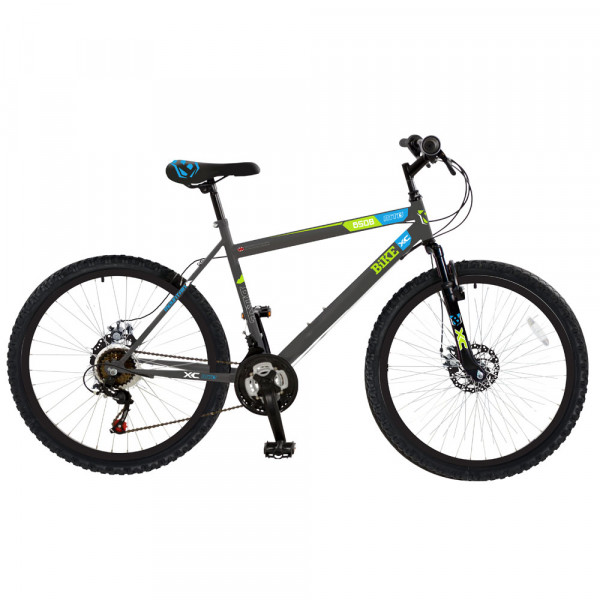 gunmetal grey mountain bike