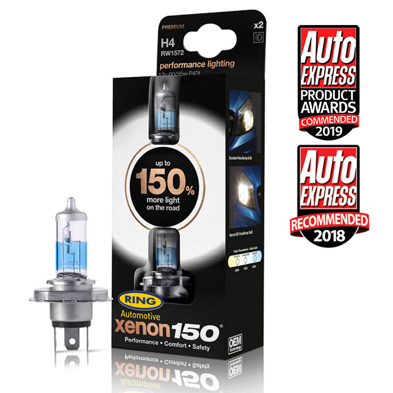 Ring Automotive Xenon 150 H4 Headlight Bulbs 2 Pack Wilco Direct