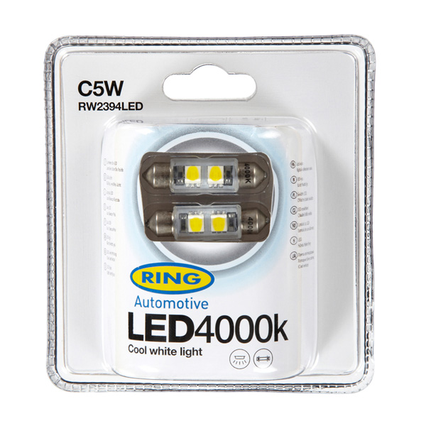 Ring 12v C5W LED Bulbs - White - Wilco Direct