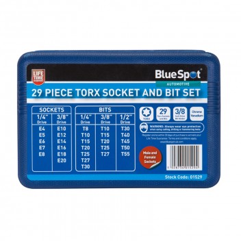 Blue Spot Torx Socket and Bit Set - 29 Piece Image for Blue Spot Torx Socket and Bit Set - 29 Piece