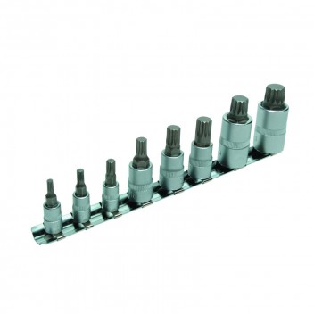 Laser 1/4"D, 3/8"D and 1/2"D Spline Bit Set - 8 Piece Image for Laser 1/4"D, 3/8"D and 1/2"D Spline Bit Set - 8 Piece