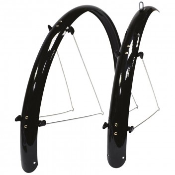 700c 46mm Full Length Hybrid Mudguard Set - Black Image for 700c 46mm Full Length Hybrid Mudguard Set - Black