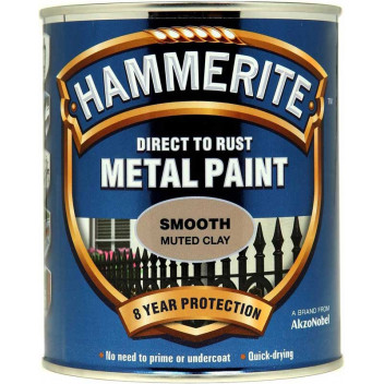 Hammerite Metal Paint - Smooth Muted Clay - 750ml Image for Hammerite Metal Paint - Smooth Muted Clay - 750ml