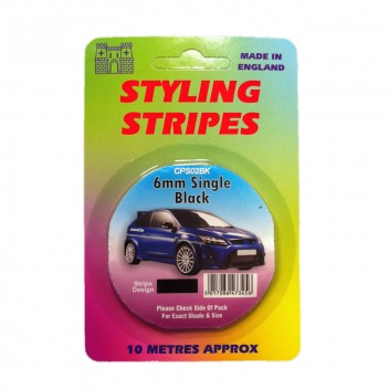 Image for 6mm Styling Stripe - Pin Black - 10m