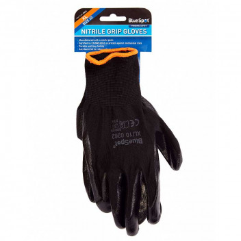 Blue Spot Nitrile Grip Gloves - XL Image for Blue Spot Nitrile Grip Gloves - XL