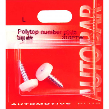 Polytop Number Plate Fittings - White Image for Polytop Number Plate Fittings - White