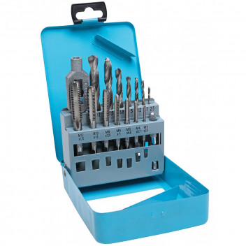 Blue Spot Drill and Tap Set - 15 Piece Image for Blue Spot Drill and Tap Set - 15 Piece