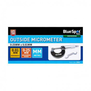 Blue Spot 0-25mm Outside Micrometre Image for Blue Spot 0-25mm Outside Micrometre