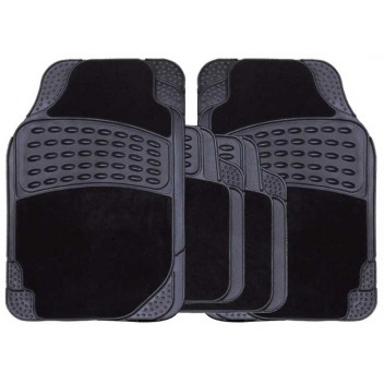 Streetwize Black Stellar Combination Car Mat Set - 4 Piece Image for Streetwize Black Stellar Combination Car Mat Set - 4 Piece