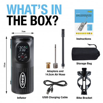 Ring Rechargeable Handheld Tyre Inflator Image for Ring Rechargeable Handheld Tyre Inflator