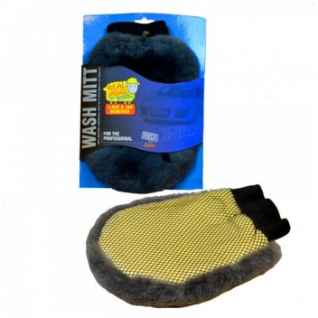 2-in-1 Lambs Wool Wash Mitt Image for 2-in-1 Lambs Wool Wash Mitt