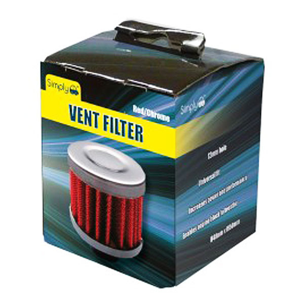 Red Mesh Chrome Air Vent Filter - 12mm image